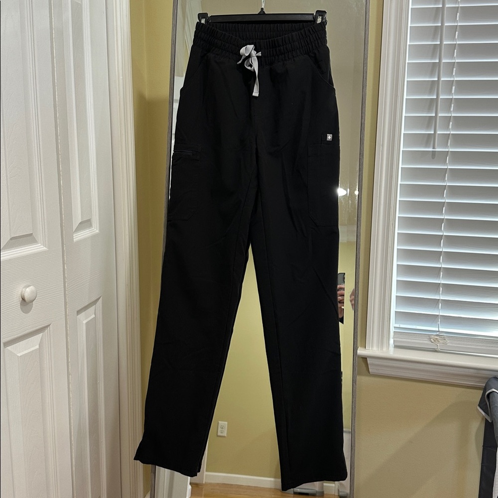 Figs Black Yola High Waisted Scrub Pants Size XS/Tall